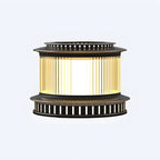 Lampe de poteau circulaire en métal noir pour bouchon de tambour