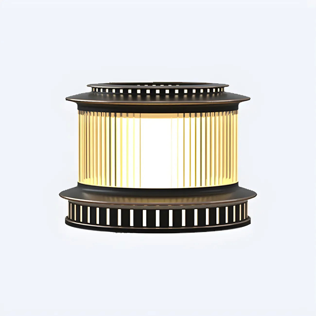 Lampe de poteau circulaire en métal noir pour bouchon de tambour