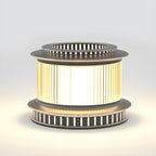 Lampe de poteau circulaire en métal noir pour bouchon de tambour
