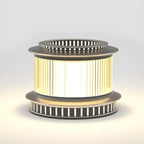 Lampe de poteau circulaire en métal noir pour bouchon de tambour