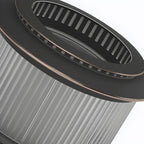 Lampe de poteau circulaire en métal noir pour bouchon de tambour