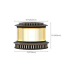 Lampe de poteau circulaire en métal noir pour bouchon de tambour