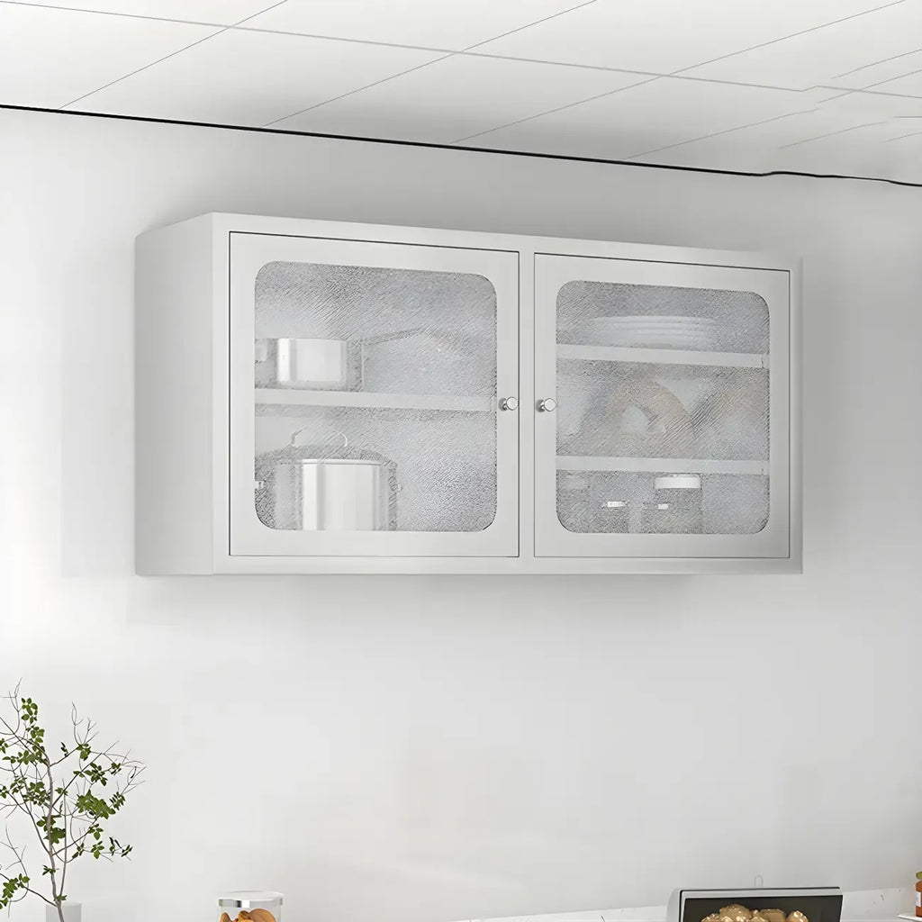 Élégante vitrine murale en acier inoxydable