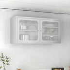 Élégante vitrine murale en acier inoxydable