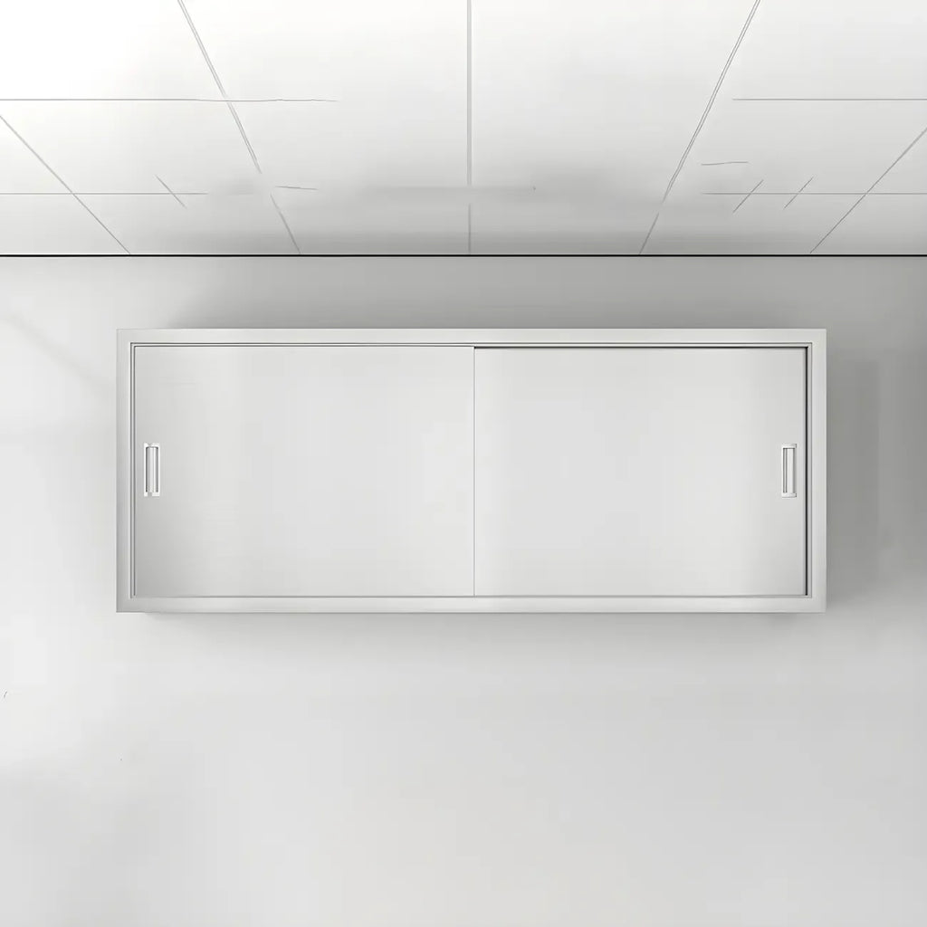 Élégante vitrine murale en acier inoxydable