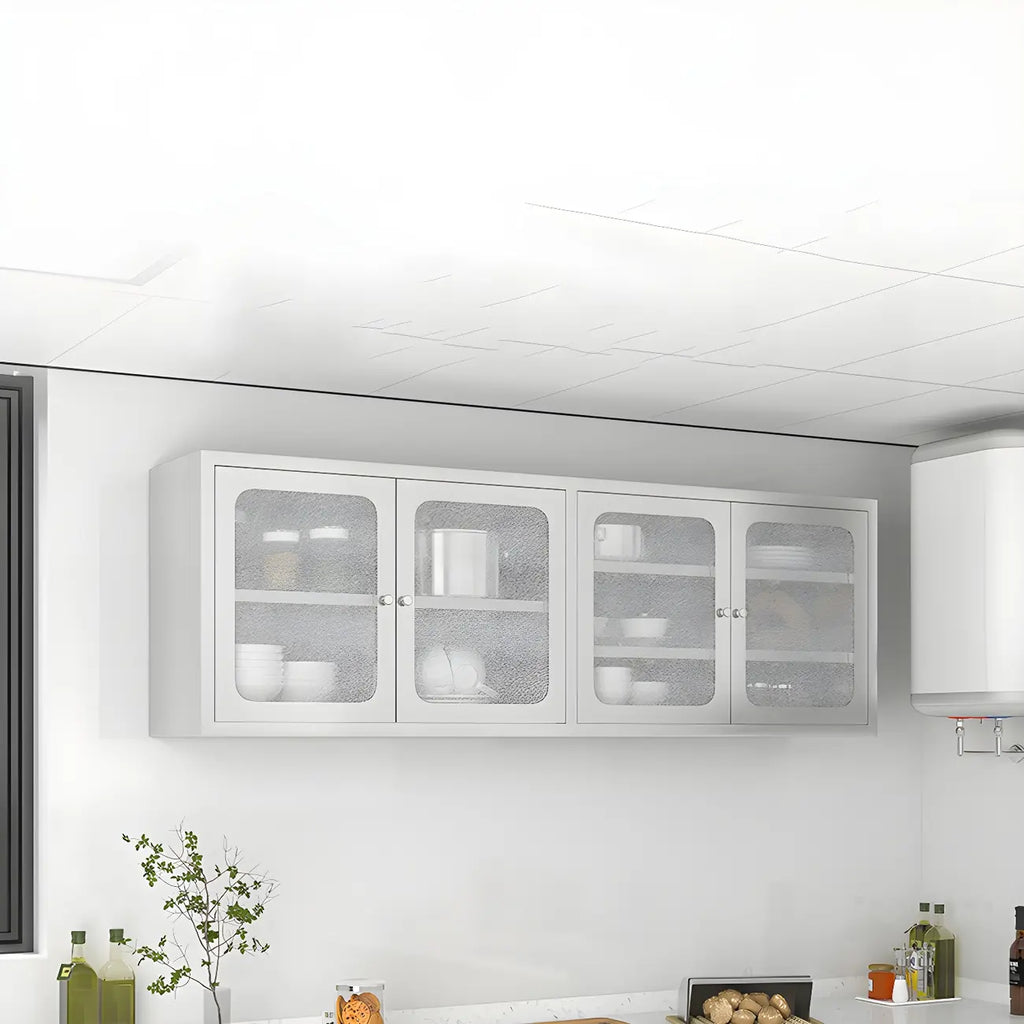 Élégante vitrine murale en acier inoxydable