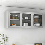 Élégante vitrine murale en acier inoxydable
