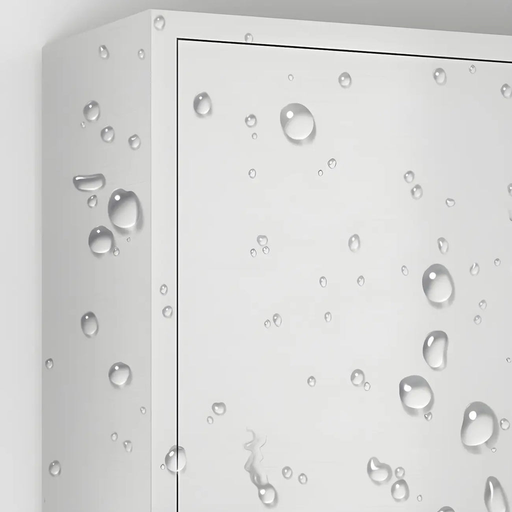 Élégante vitrine murale en acier inoxydable