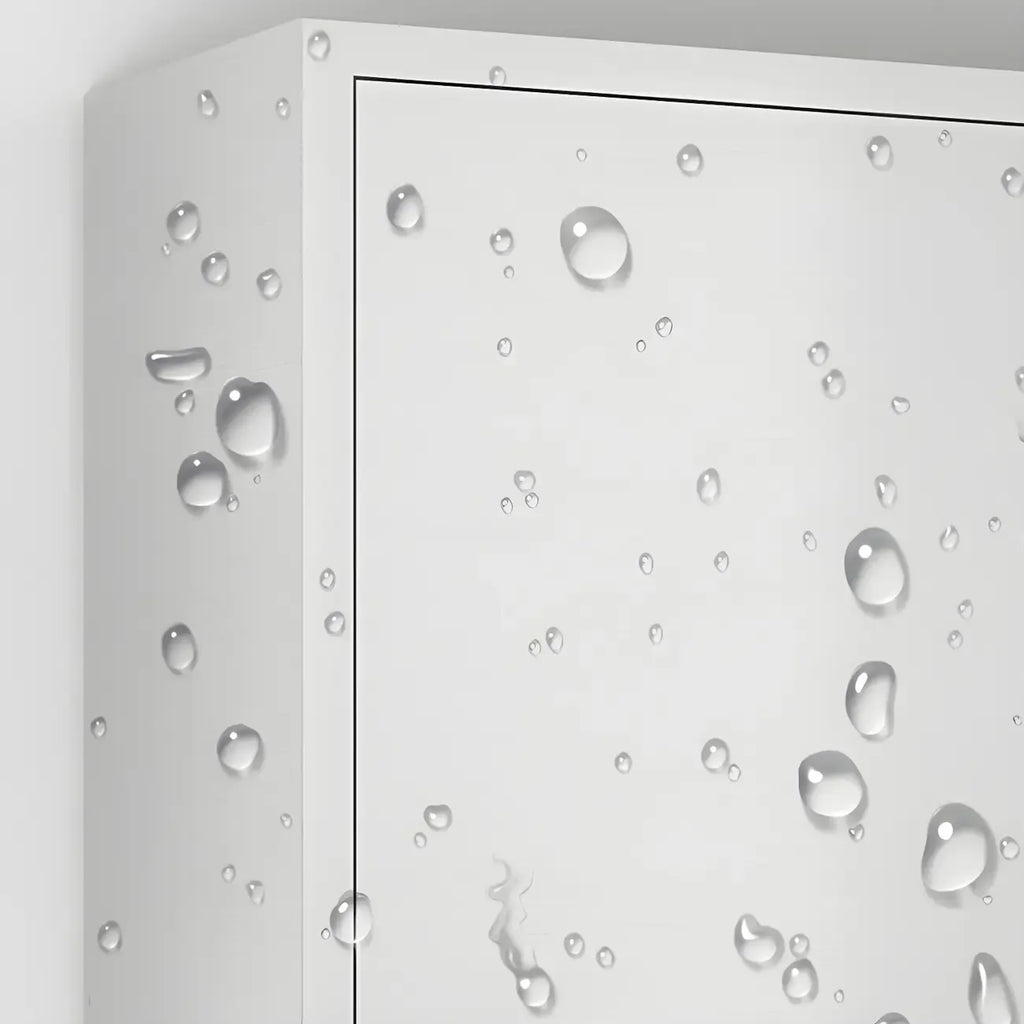 Élégante vitrine murale en acier inoxydable