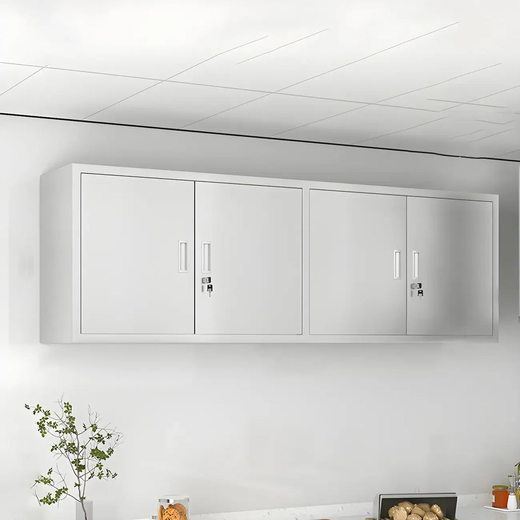 Élégante vitrine murale en acier inoxydable