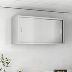 Élégante vitrine murale en acier inoxydable