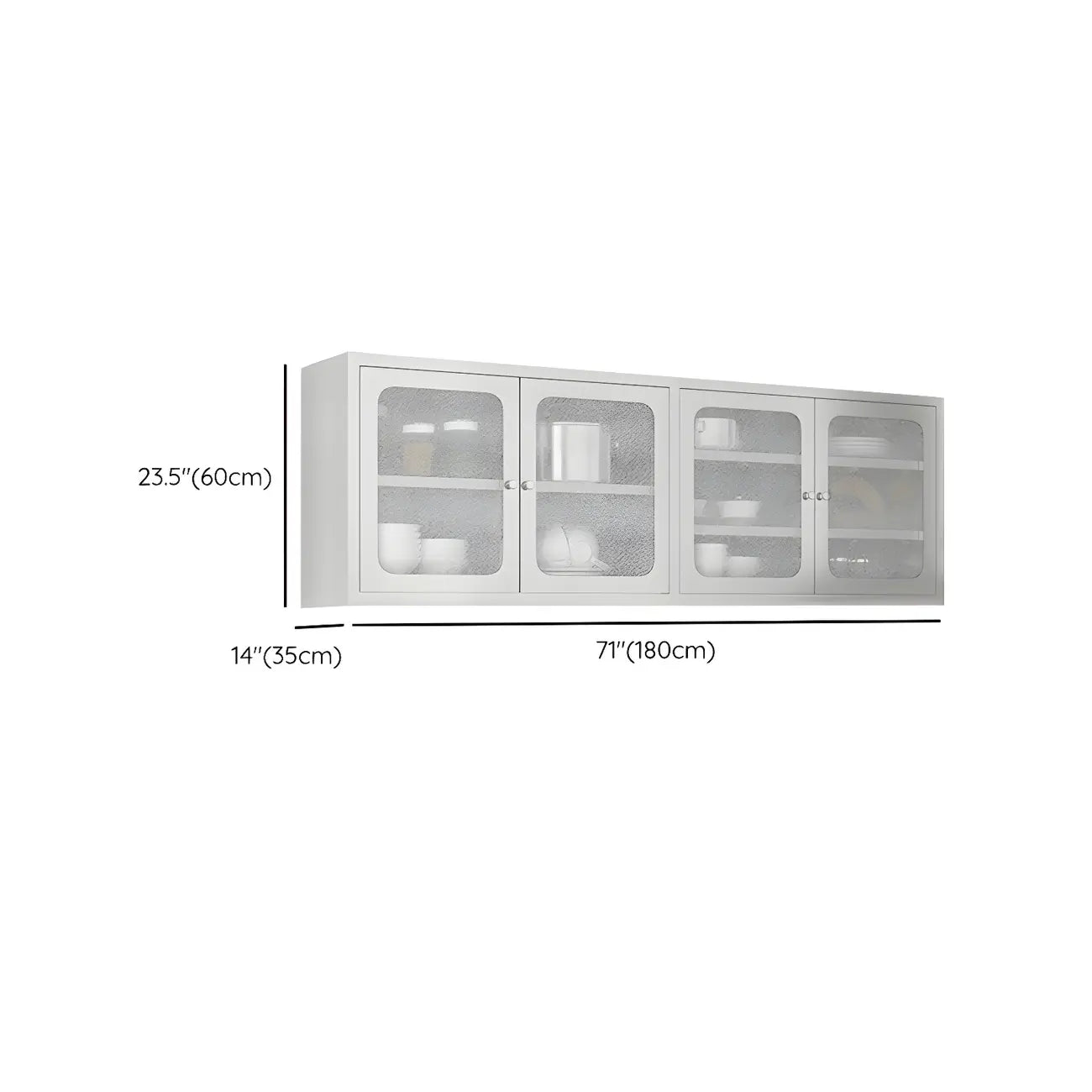Élégante vitrine murale en acier inoxydable