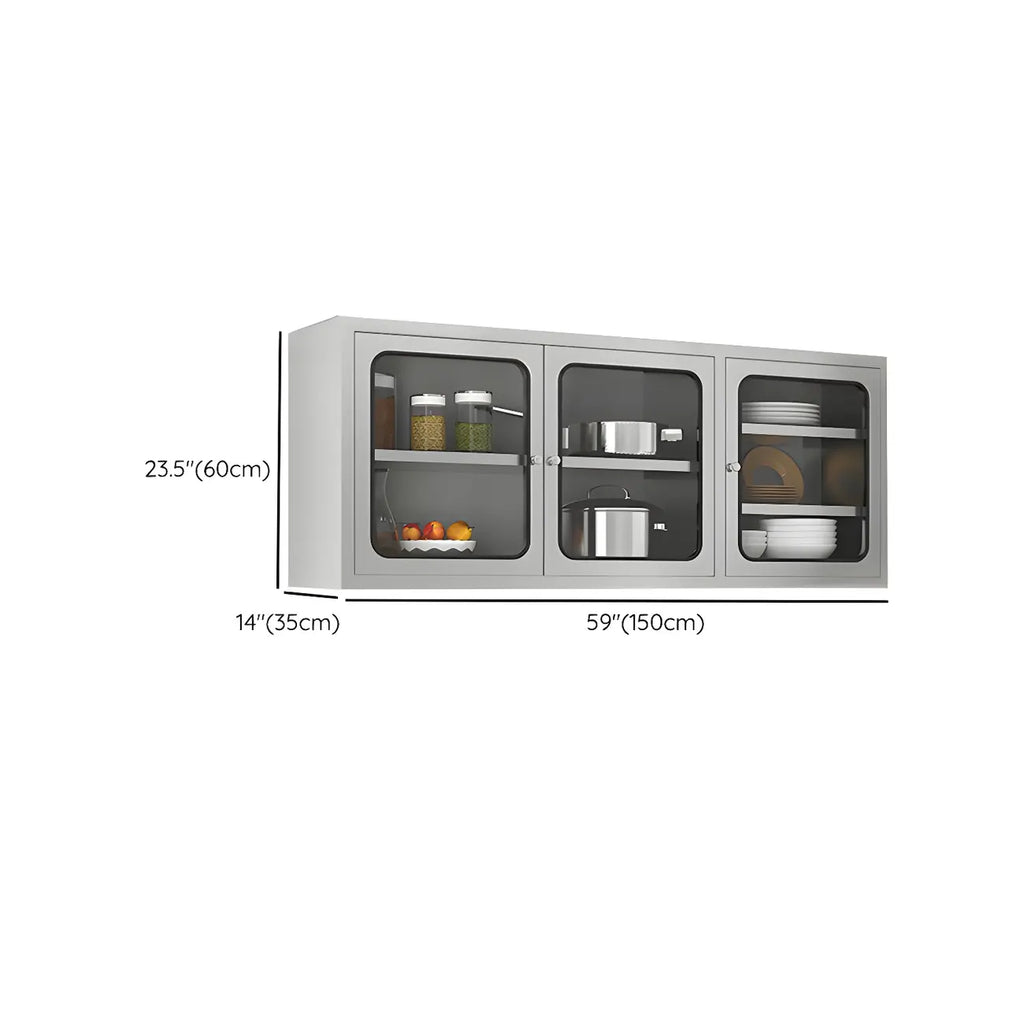 Élégante vitrine murale en acier inoxydable