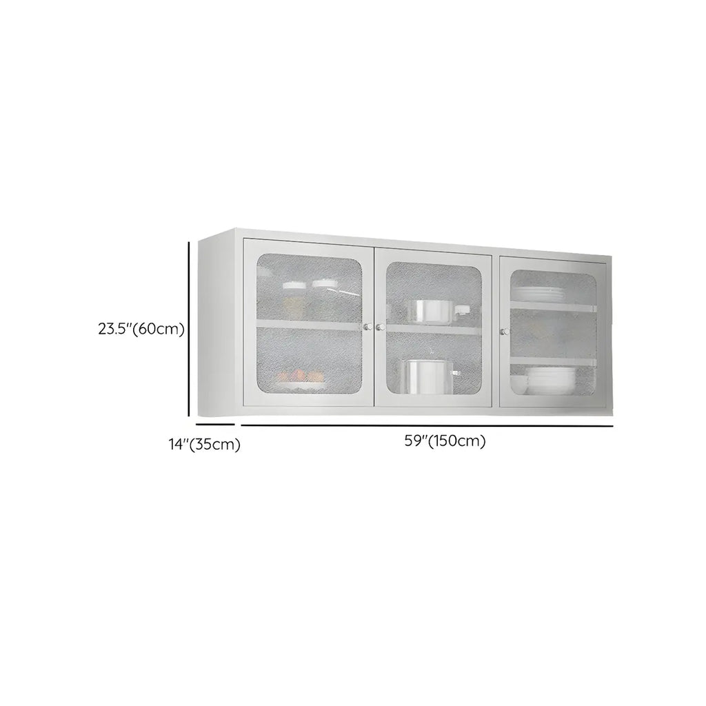 Élégante vitrine murale en acier inoxydable