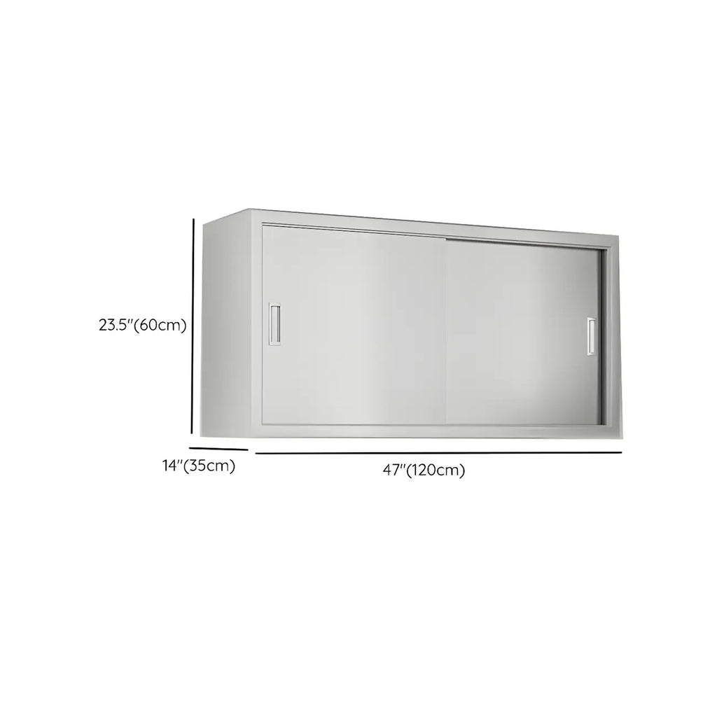 Élégante vitrine murale en acier inoxydable