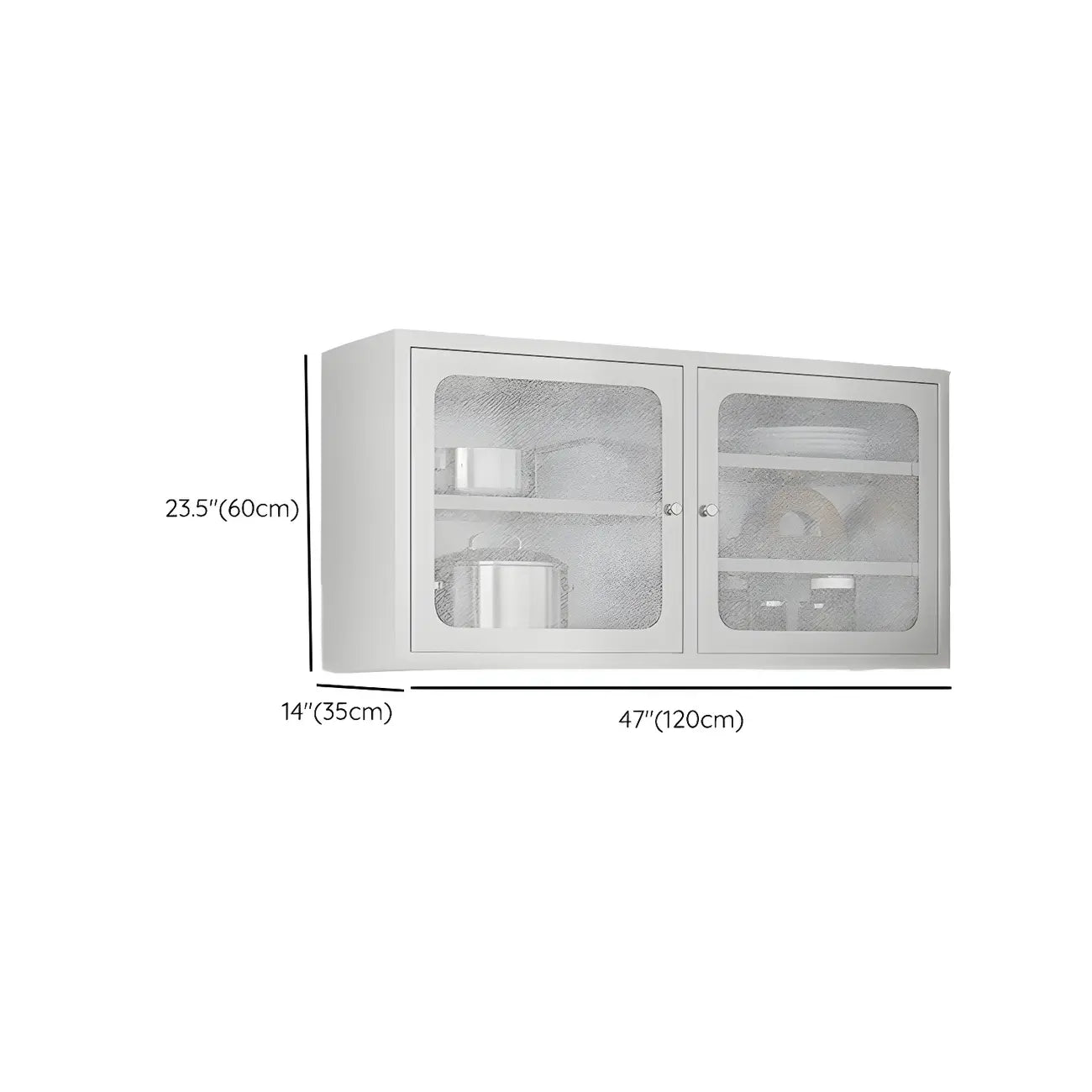 Élégante vitrine murale en acier inoxydable