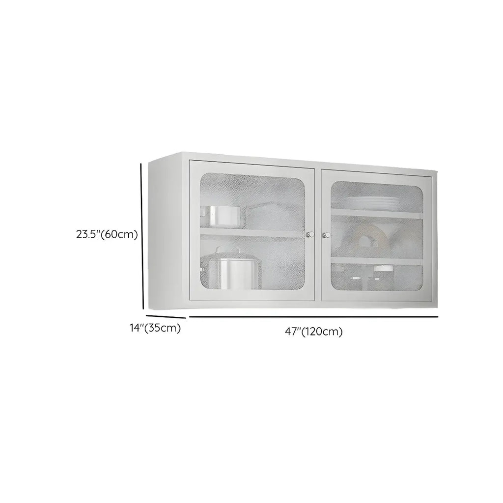 Élégante vitrine murale en acier inoxydable