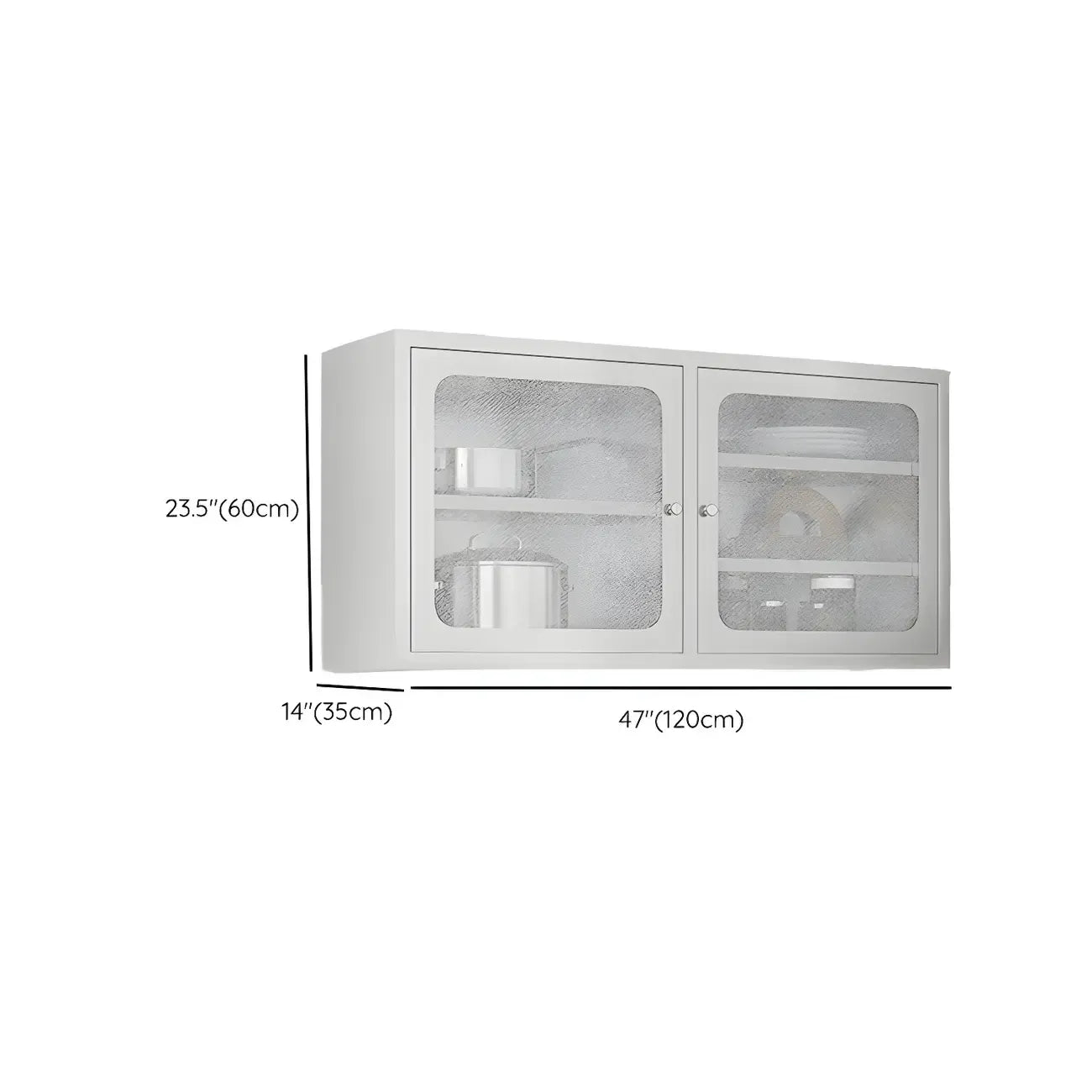 Élégante vitrine murale en acier inoxydable