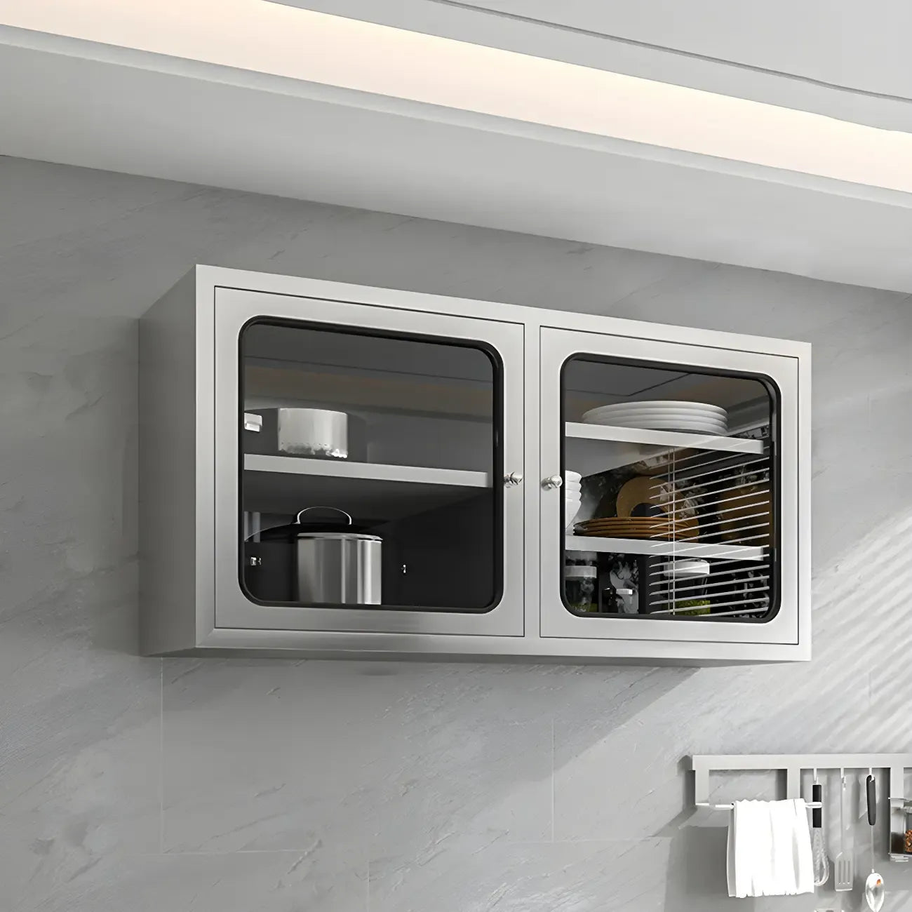 Pensile da Cucina in Acciaio Inox Regolabile