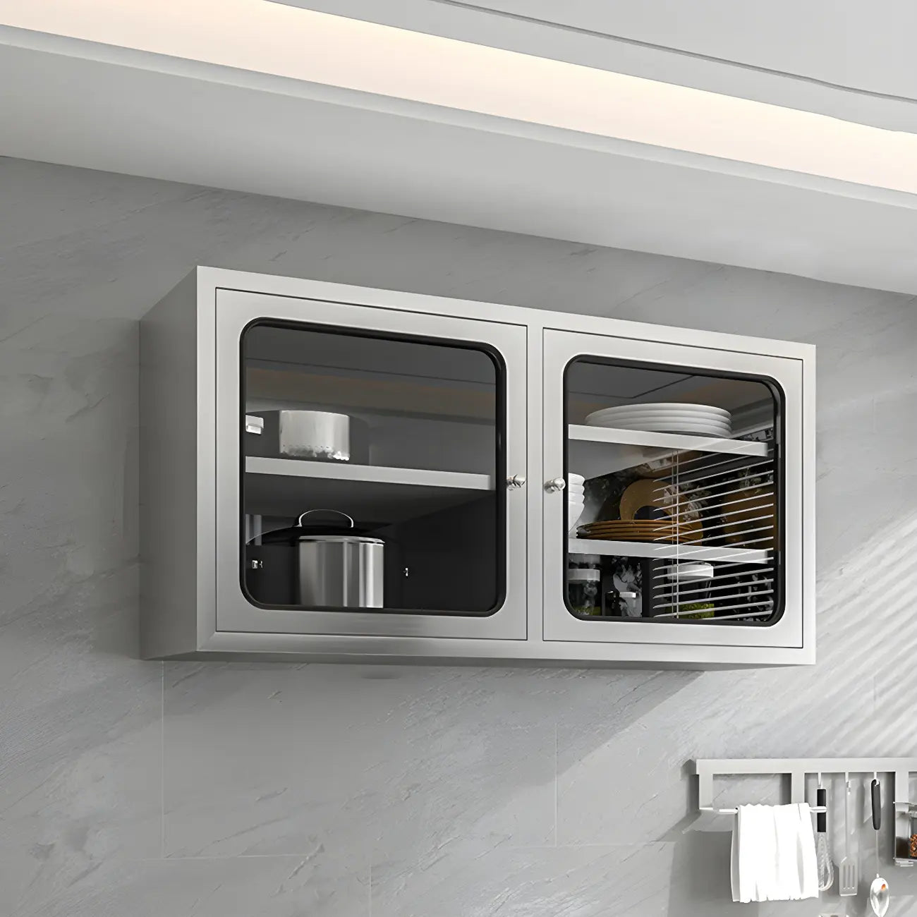 Pensile da Cucina in Acciaio Inox Regolabile