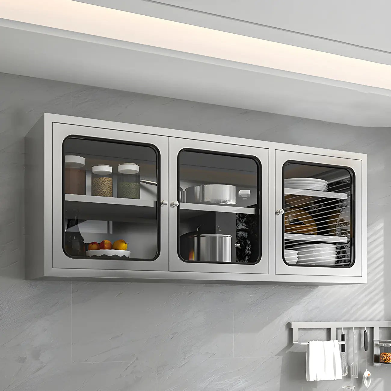 Pensile da Cucina in Acciaio Inox Regolabile