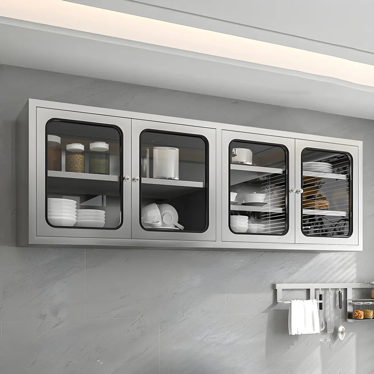 Pensile da Cucina in Acciaio Inox Regolabile