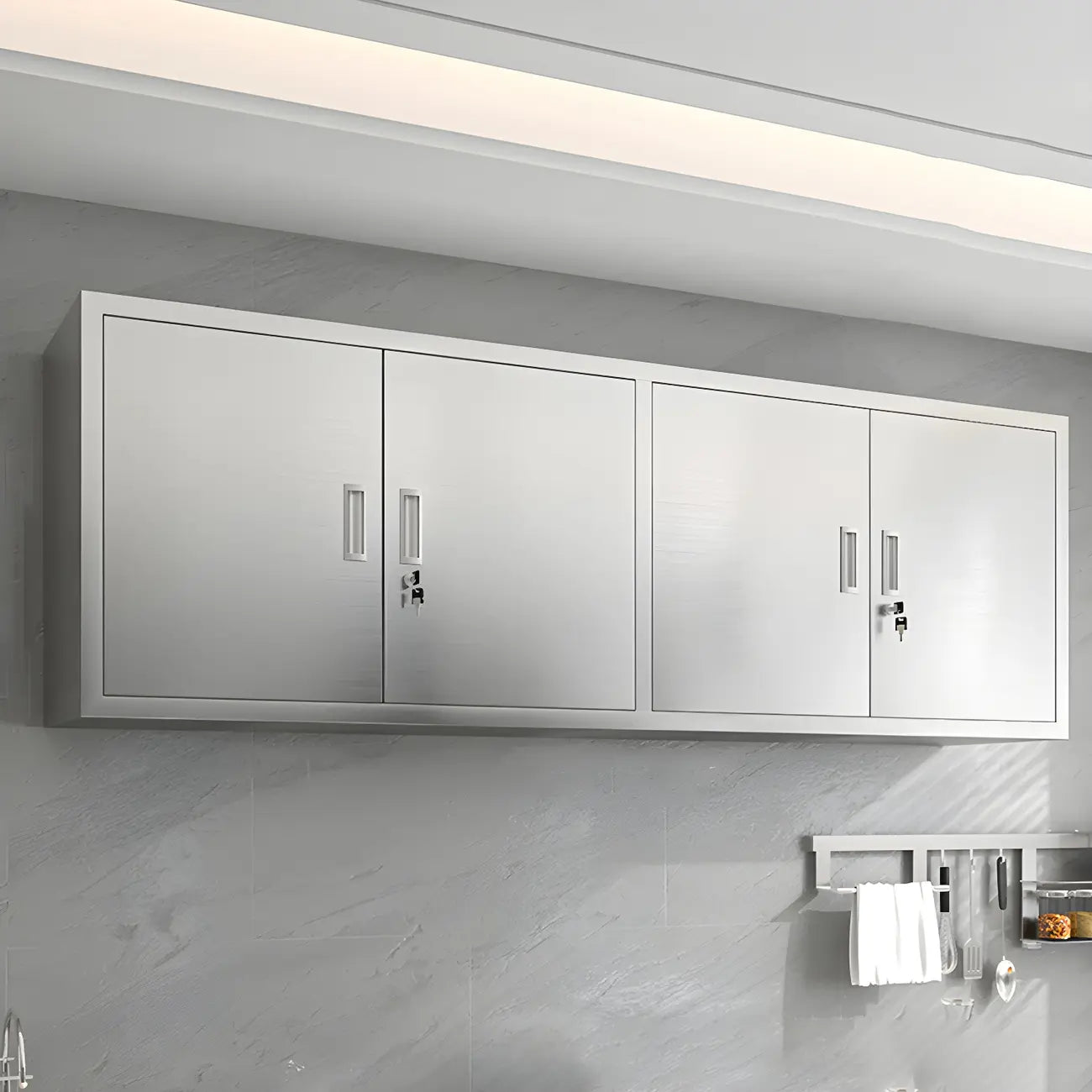 Pensile da Cucina in Acciaio Inox Regolabile