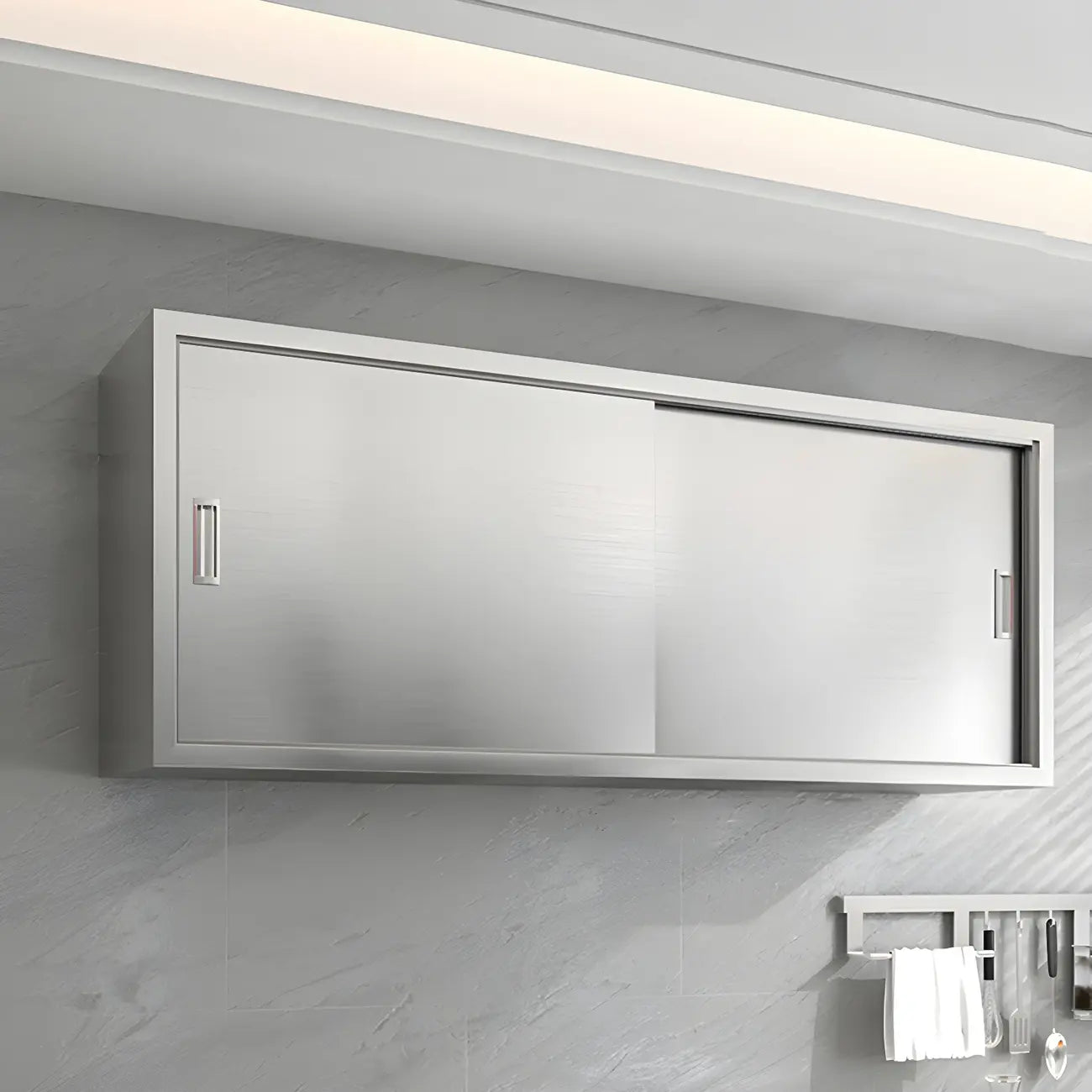 Pensile da Cucina in Acciaio Inox Regolabile