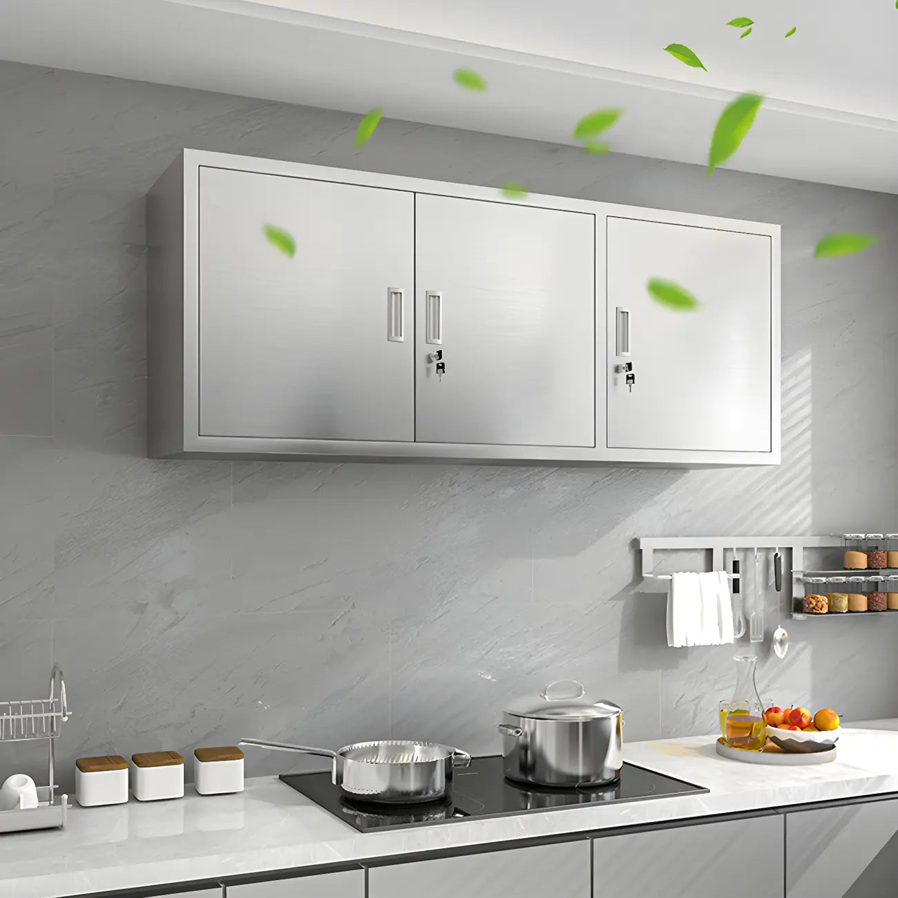 Pensile da Cucina in Acciaio Inox Regolabile