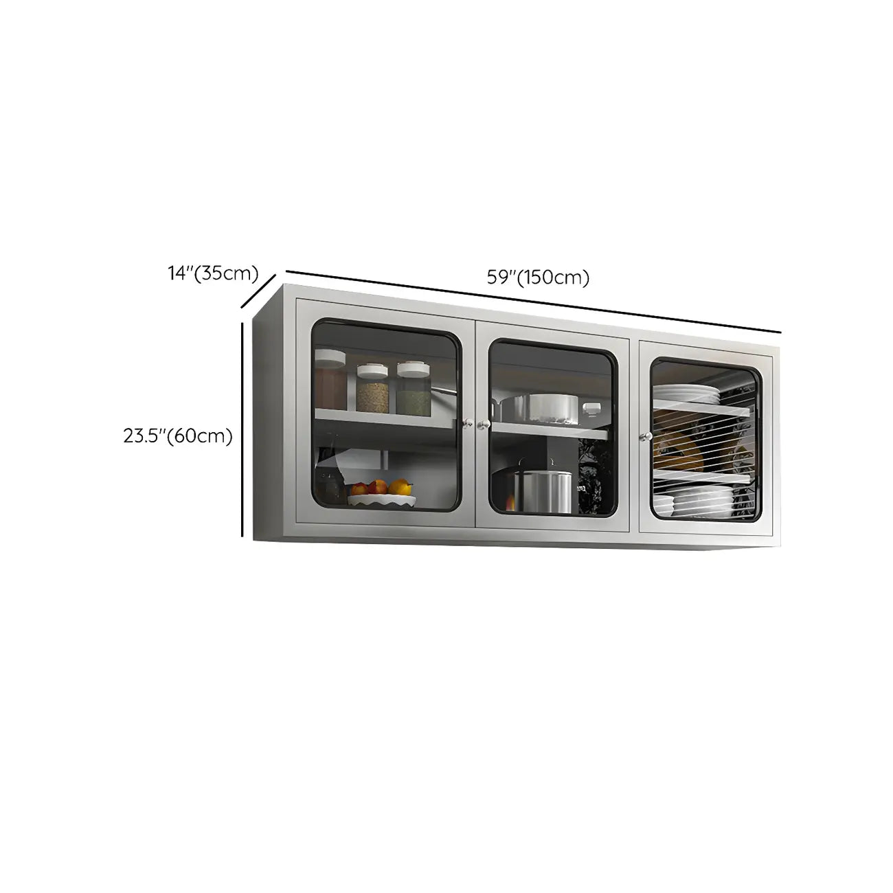 Pensile da Cucina in Acciaio Inox Regolabile
