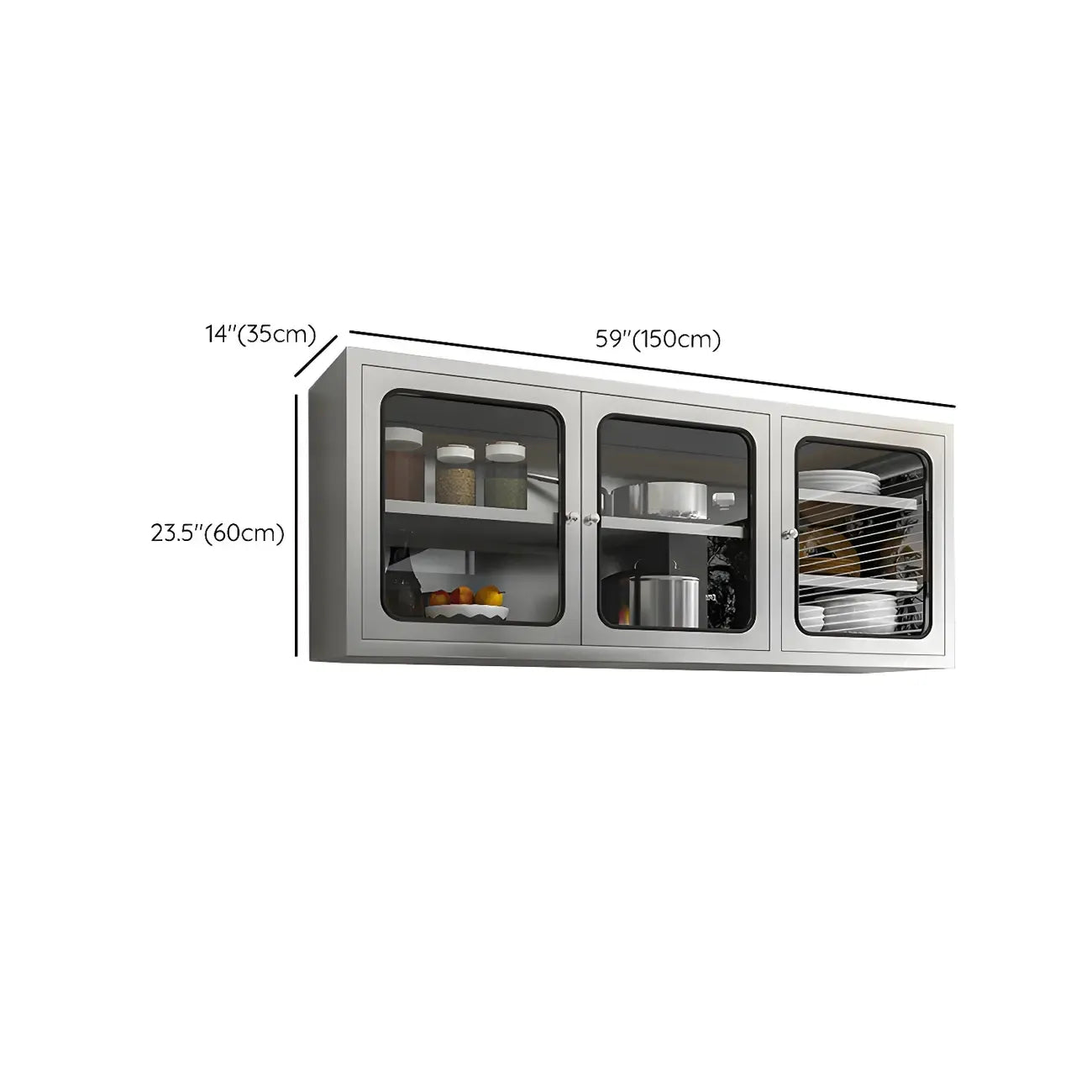 Pensile da Cucina in Acciaio Inox Regolabile