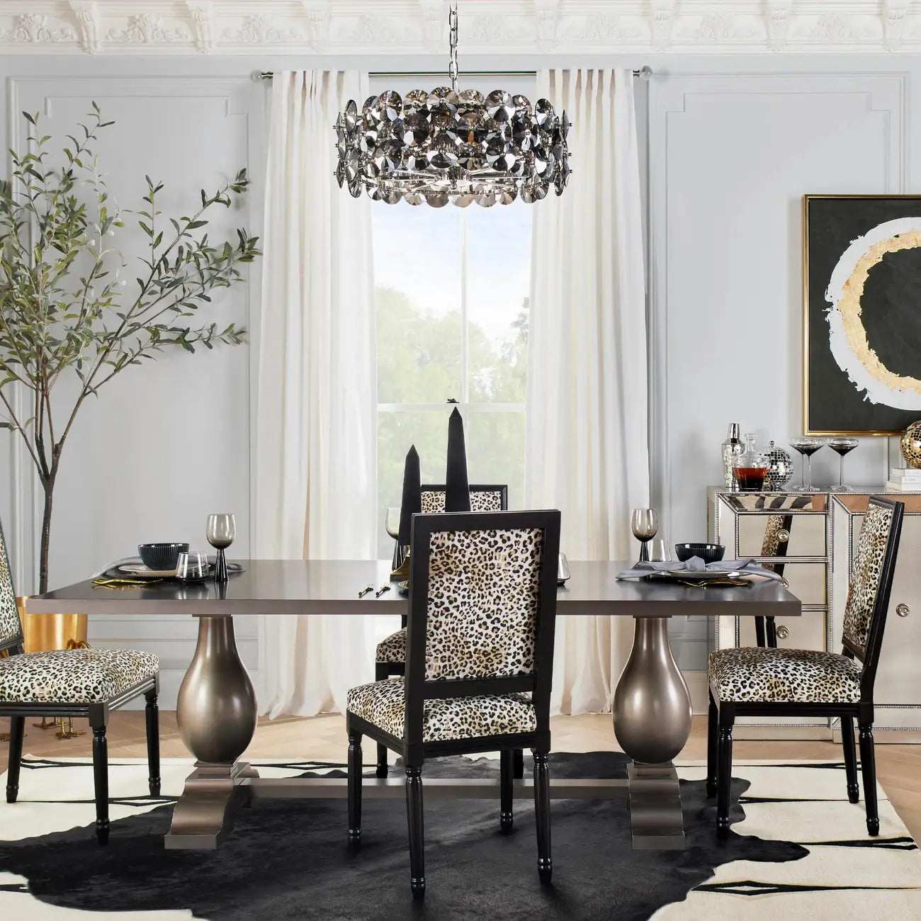 Lustre tambour en cristal pour une élégance moderne