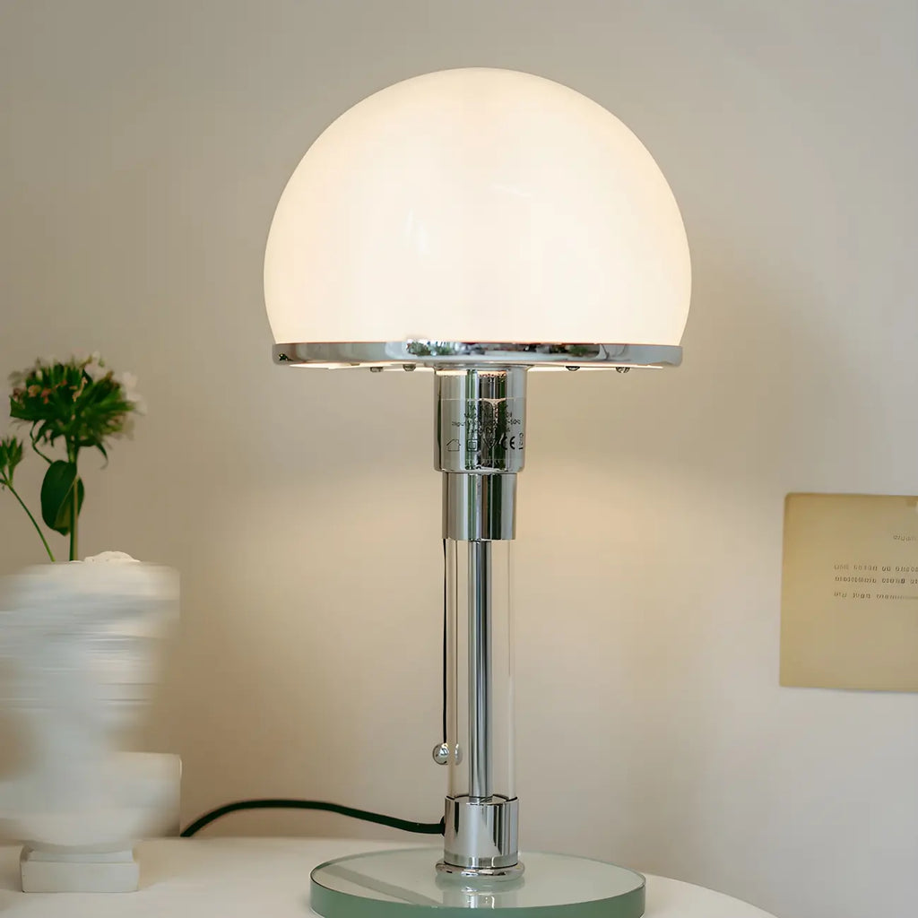 Lampe de table minimaliste en forme de dôme avec chaînette