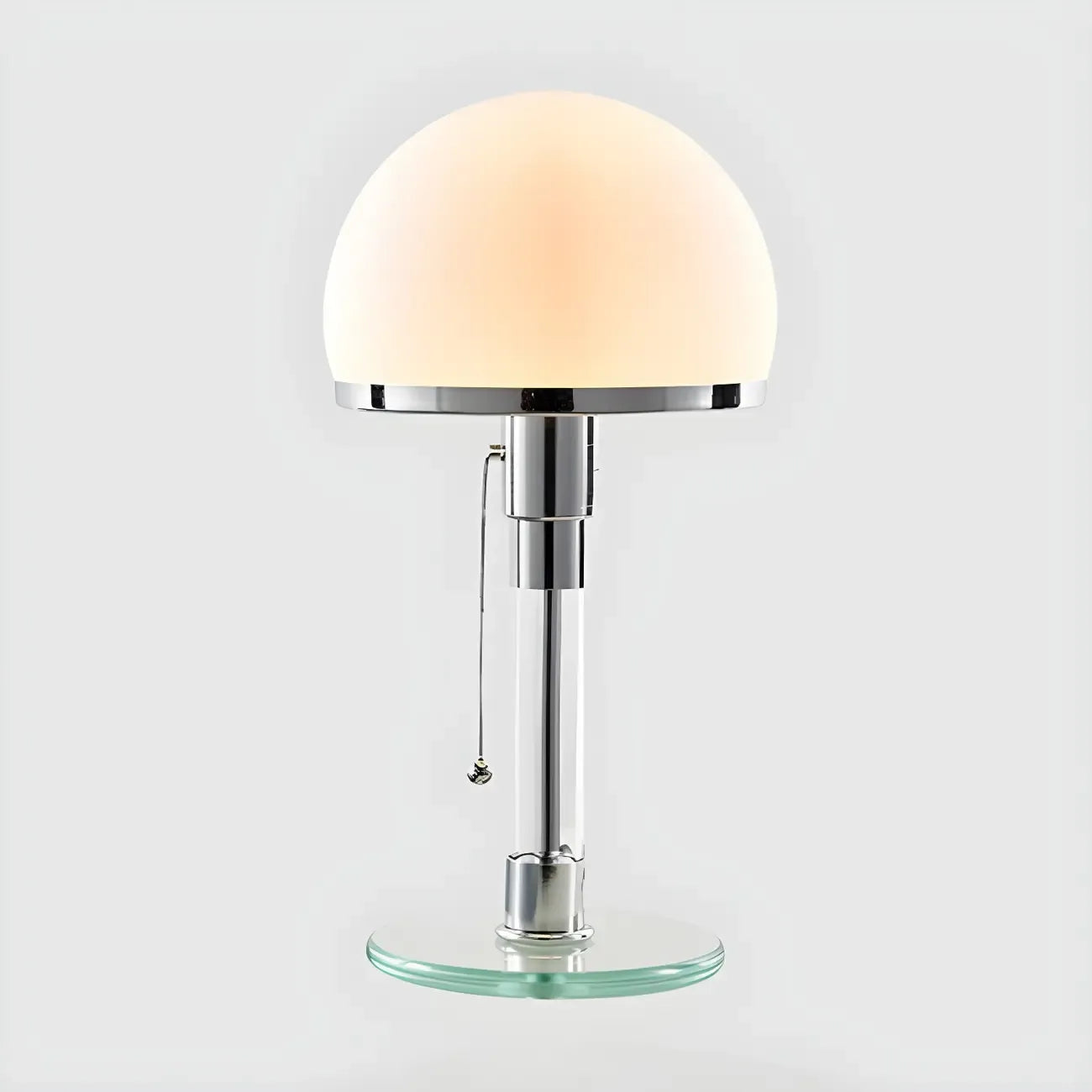 Lampe de table minimaliste en forme de dôme avec chaînette