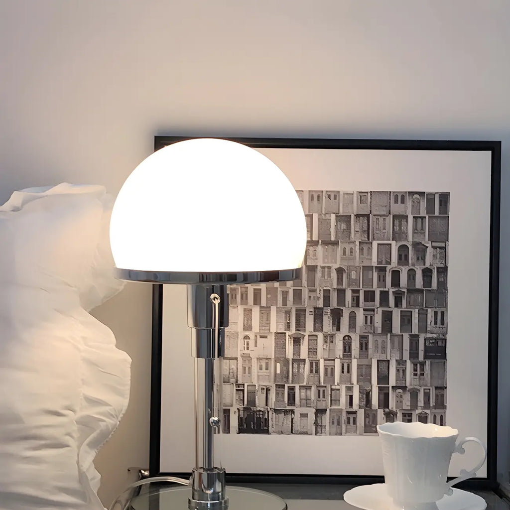 Lampe de table minimaliste en forme de dôme avec chaînette