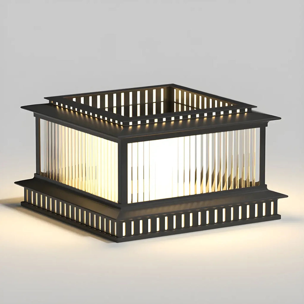 Lampadaires solaires extérieurs en métal noir creux