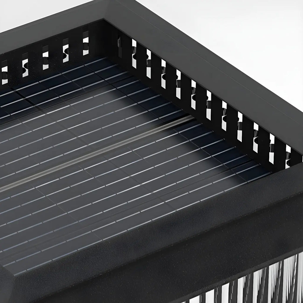 Lampadaires solaires extérieurs en métal noir creux