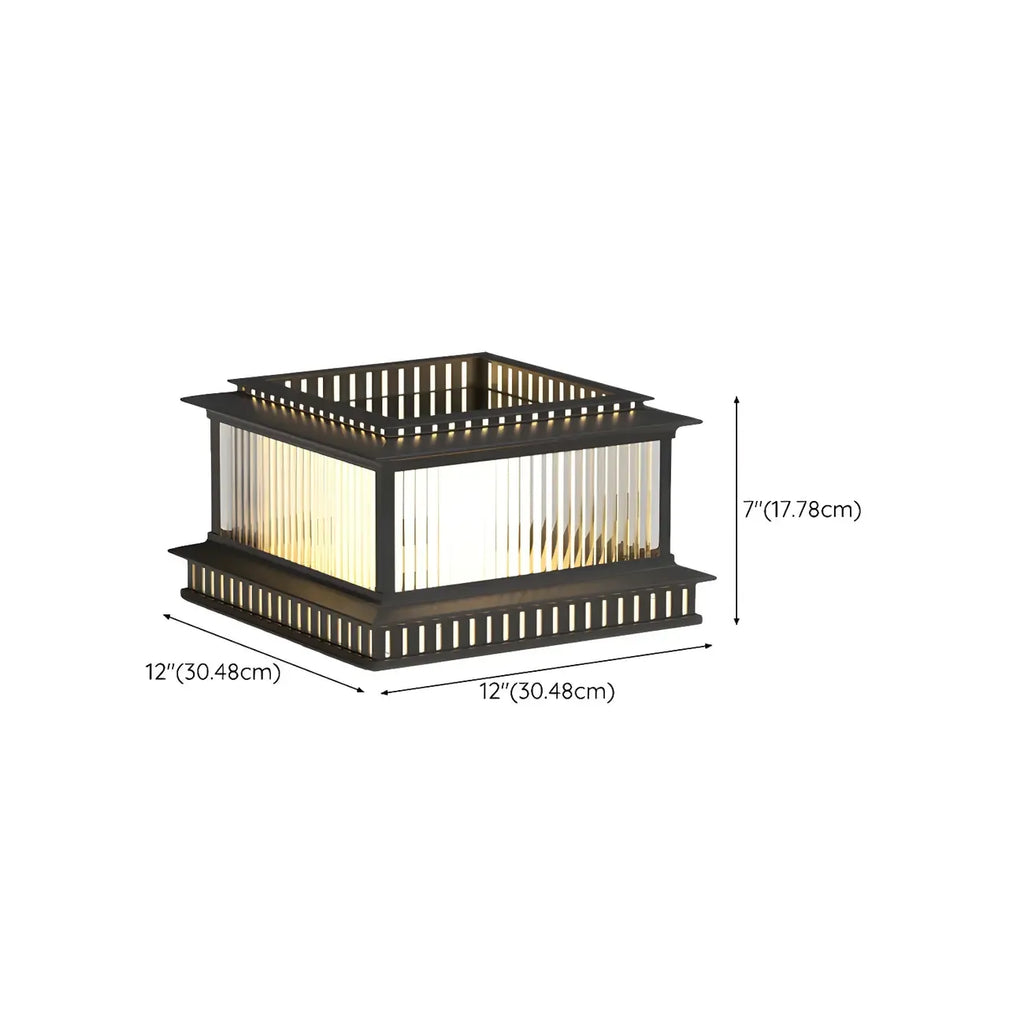 Lampadaires solaires extérieurs en métal noir creux