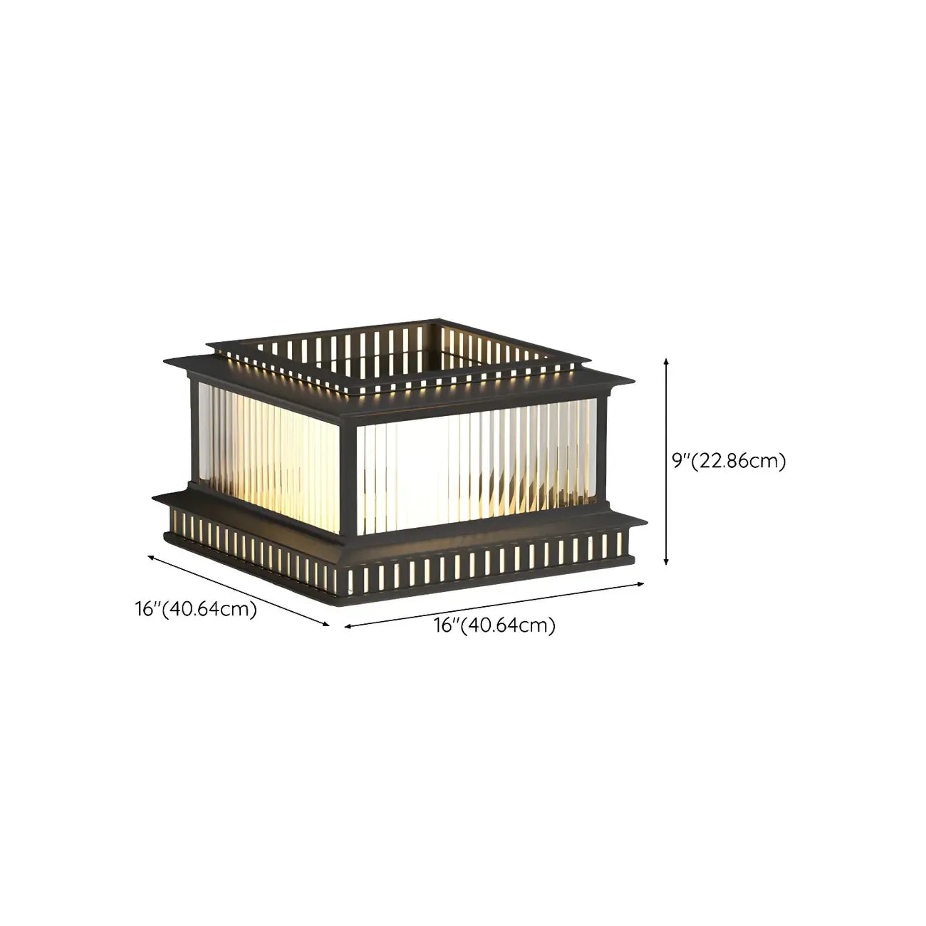 Lampadaires solaires extérieurs en métal noir creux