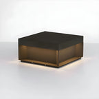 Lampes solaires carrées noires à lumière chaude pour poteaux extérieurs