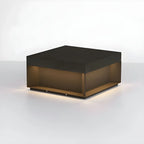 Lampes solaires carrées noires à lumière chaude pour poteaux extérieurs