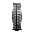 Lampe pour poteau vertical à grille métallique noire