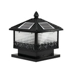 Lampadaires solaires extérieurs noirs en forme de maison