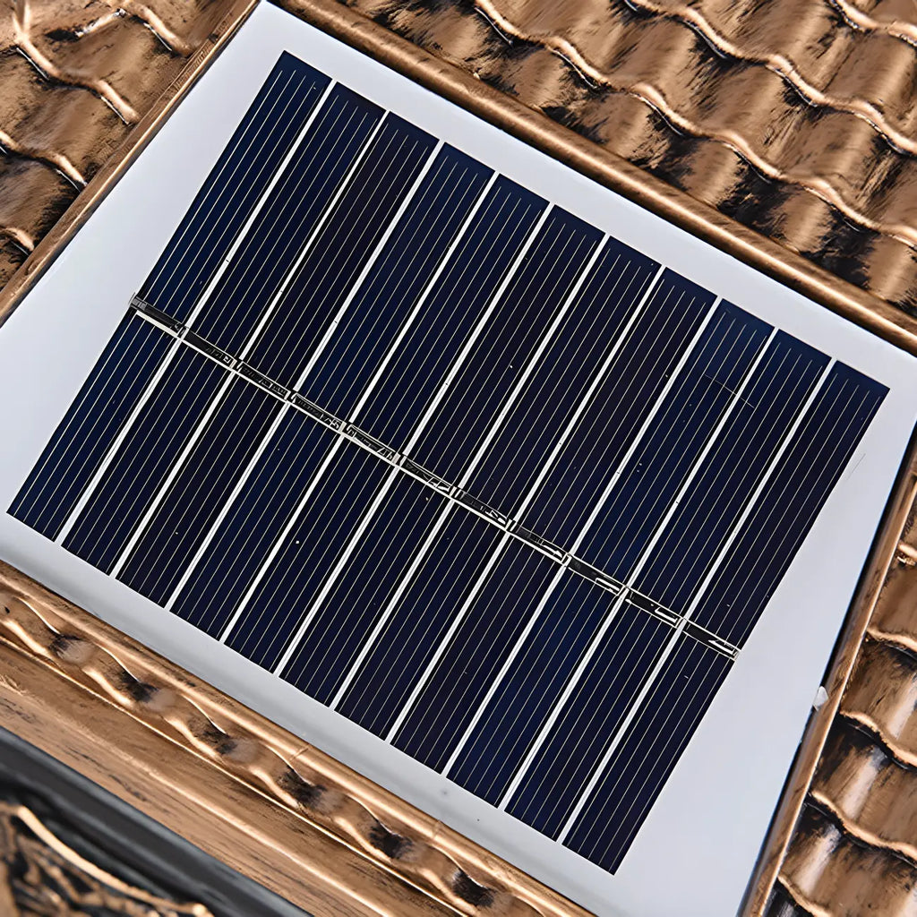 Lampadaires solaires extérieurs noirs en forme de maison