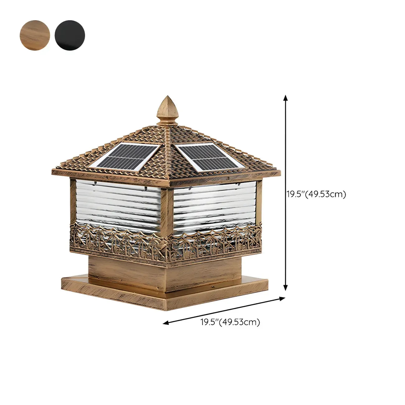 Lampadaires solaires extérieurs noirs en forme de maison
