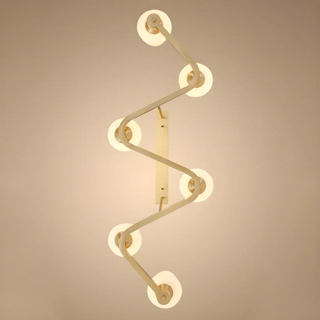 Suspension îlot de cuisine réglable à 6 lumières en laiton et verre