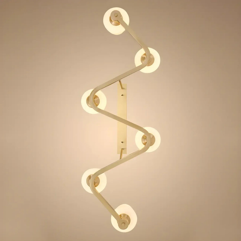Suspension îlot de cuisine réglable à 6 lumières en laiton et verre