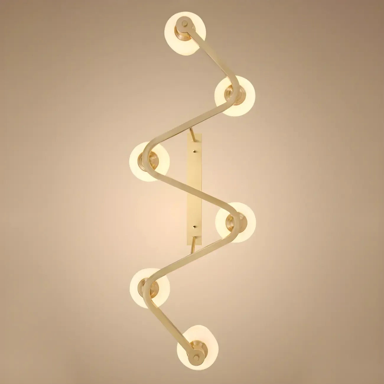 Suspension îlot de cuisine réglable à 6 lumières en laiton et verre