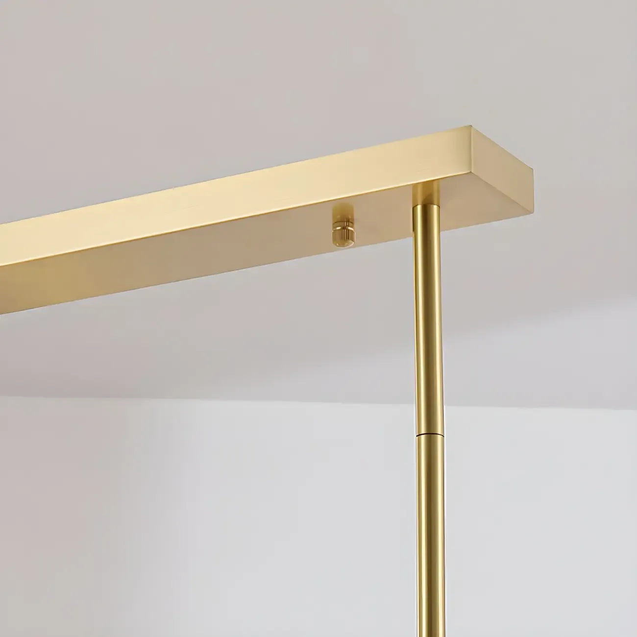 Suspension îlot de cuisine réglable à 6 lumières en laiton et verre