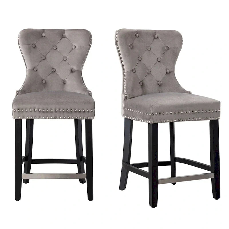 Sgabello da bancone Carter 24 Wingback Tufted Nailhead (set da 2)